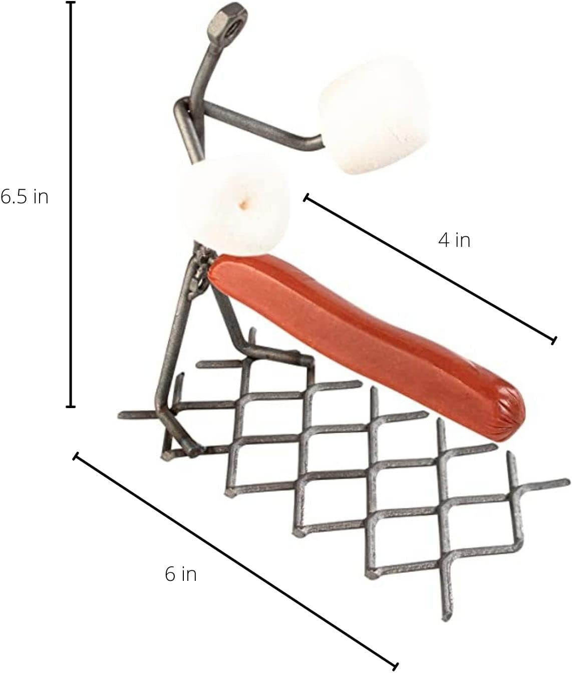 Hot Dog Roaster Stainless Steel One Man Stick Figure Griller Funny Barbeque by - BBQ Gifts, Grilling Gift, Dad Gifts, Gifts for Men Novelty Hotdog - Great for Parties, Birthdays, Tailgates!