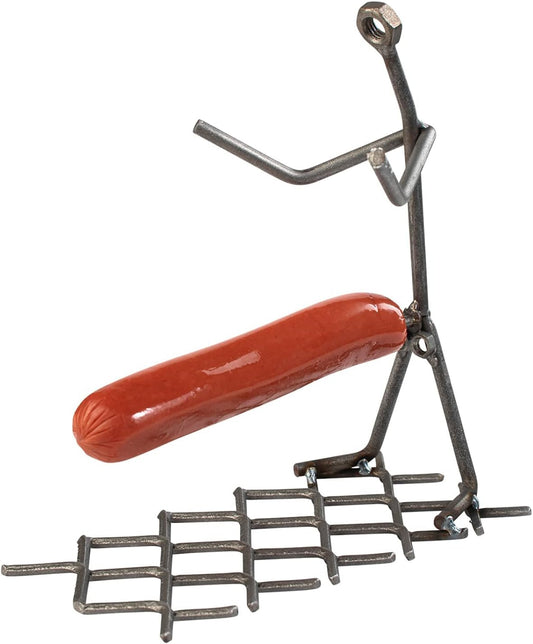 Hot Dog Roaster Stainless Steel One Man Stick Figure Griller Funny Barbeque by - BBQ Gifts, Grilling Gift, Dad Gifts, Gifts for Men Novelty Hotdog - Great for Parties, Birthdays, Tailgates!