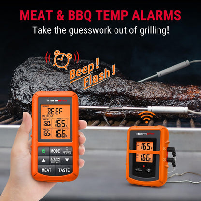 Thermopro TP20 500FT Wireless Meat Thermometer with Dual Meat Probe, Digital ...