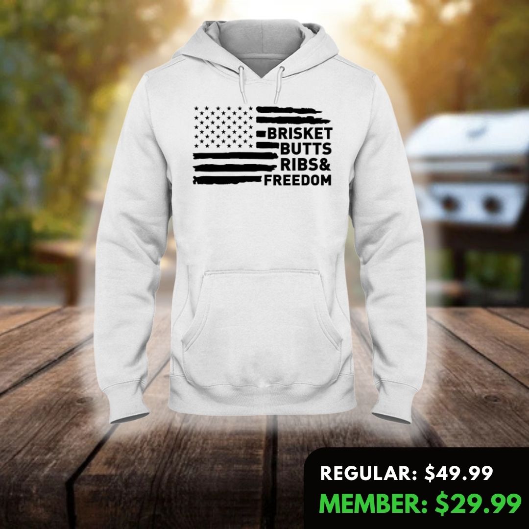 Brisket, Butts, Ribs, and Freedom Hoodie