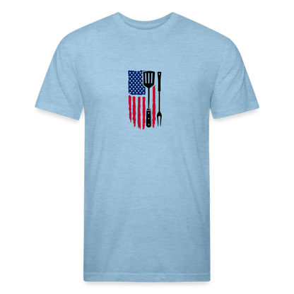 BBQ Flag Shirt - heather blue