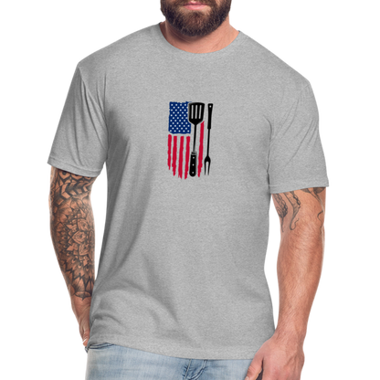 BBQ Flag Shirt - heather gray