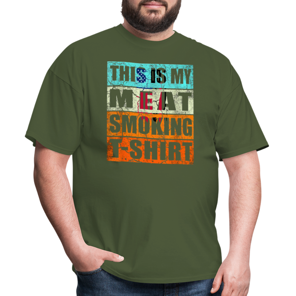 Meat Smoking T-Shirt - military green