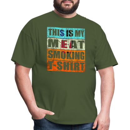 Meat Smoking T-Shirt - military green