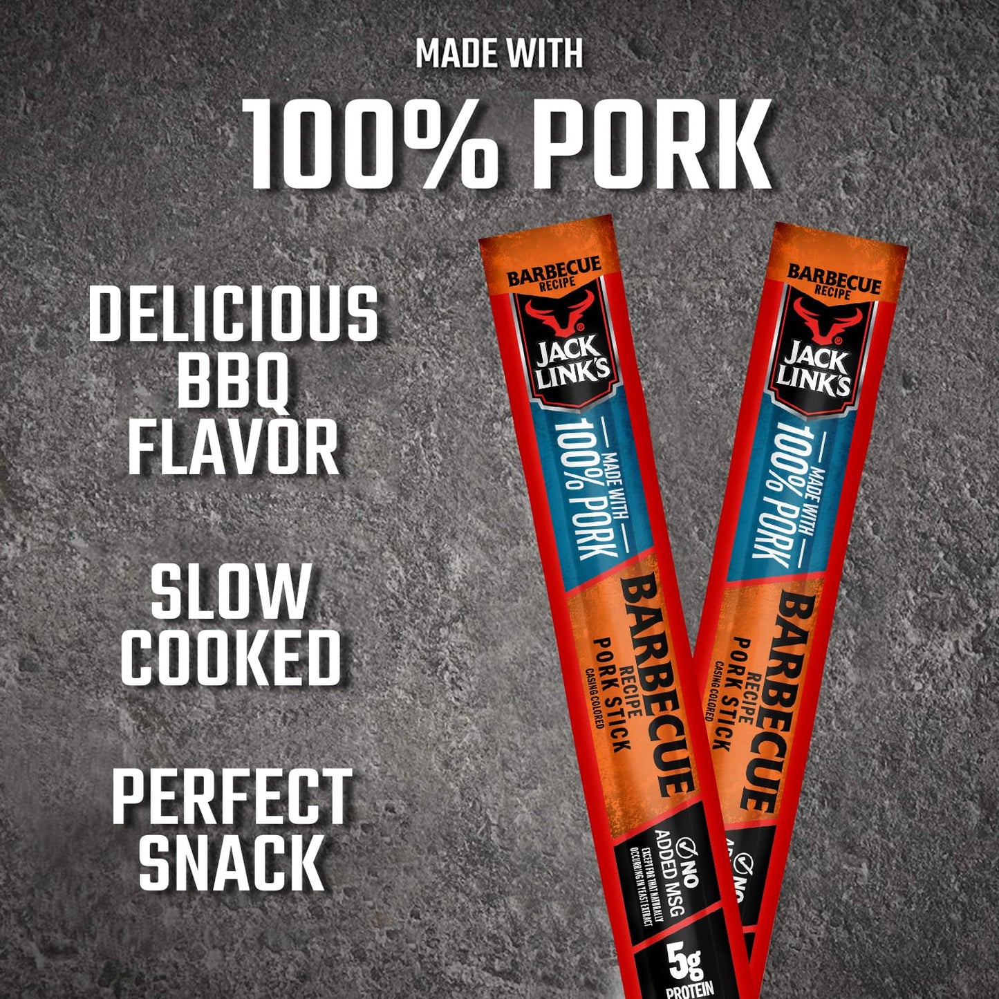 Meat Sticks, Barbecue Pork Sticks – Protein Snack, Individually Wrapped Meat Stick with 5G of Protein – 0.92 Oz. (20 Count)