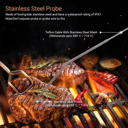 230 Feet Wireless Range Grill Oven Meat Thermometer with Timer and LCD Backlight Waterproof Dual Probe Kitchen Cooking Food Thermometer