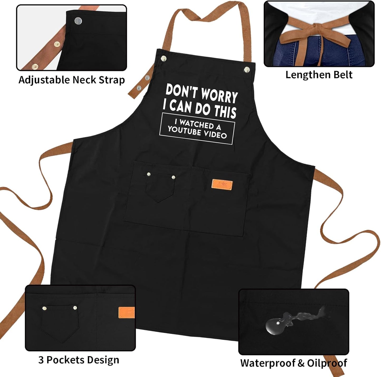 Grilling Aprons with 3 Pockets