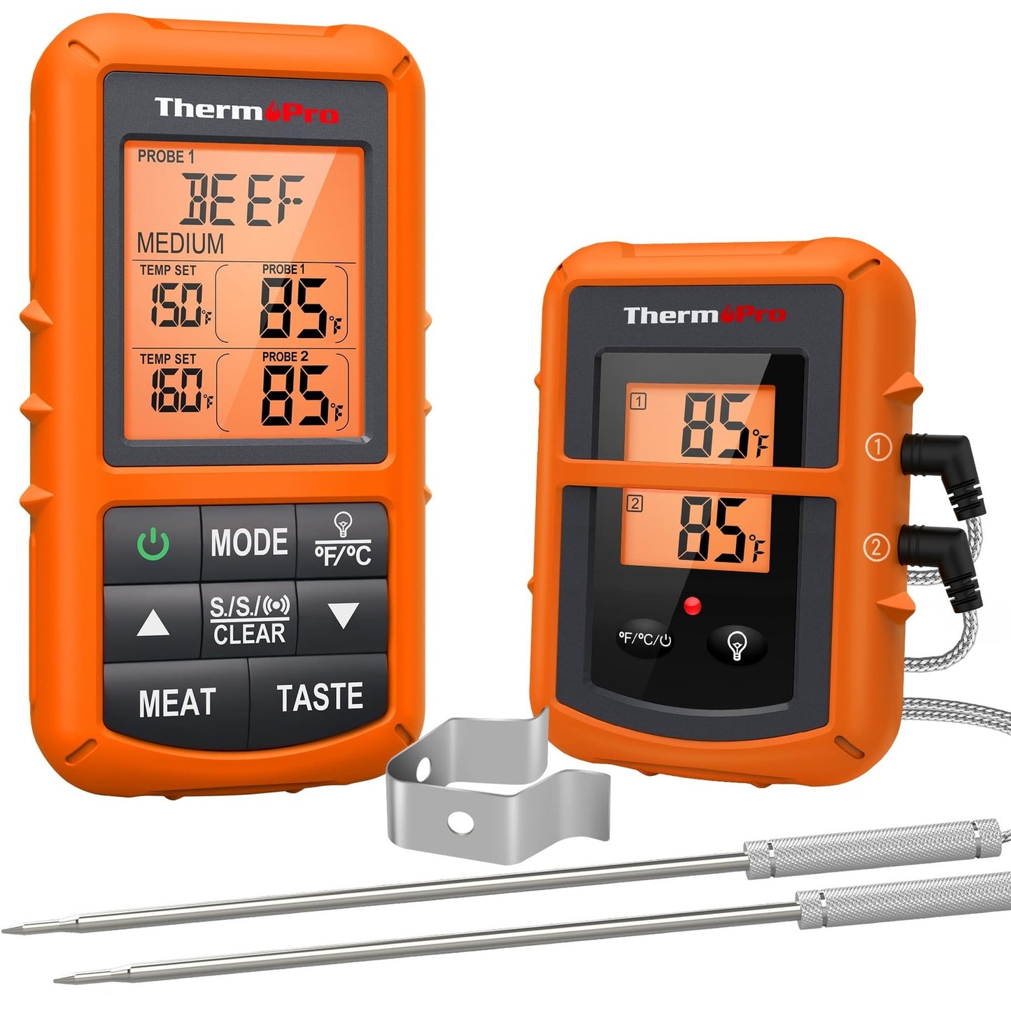Thermopro TP20 500FT Wireless Meat Thermometer with Dual Meat Probe, Digital ...