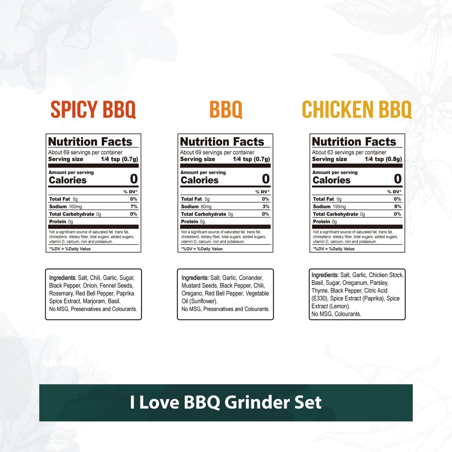 Soeos Spice Seasoning Set of 3