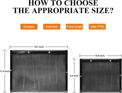 Grilling Accessories Mesh Grill Bags for Outdoor Grill,More than Grill Mat,Non-Stick Resuable,Easy to Clean,Works on Electric Grill Gas Charcoal Smokers Outdoor Camping Barbeque BBQ Accessories Tools