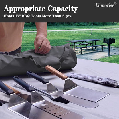 Grill Utensil Storage, BBQ Tool Storage, Grill Tool Storage Bag for Outdoor, Storage Container for Grilling Tools. Gifts Box Package, Men'S BBQ Gifts!(Gray)