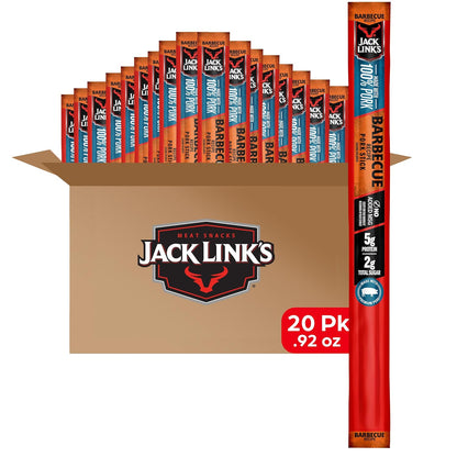 Meat Sticks, Barbecue Pork Sticks – Protein Snack, Individually Wrapped Meat Stick with 5G of Protein – 0.92 Oz. (20 Count)