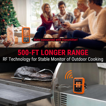 Thermopro TP20 500FT Wireless Meat Thermometer with Dual Meat Probe, Digital ...