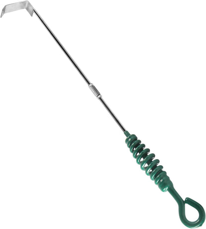 18 Inch BBQ Ash Tool, Kamado Joe Charcoal Smoker Wood Burning Stove Ash Rake Grilling Accessories ，Green Threaded Handle Charcoal Garden Tools Grill Cleaning Tools
