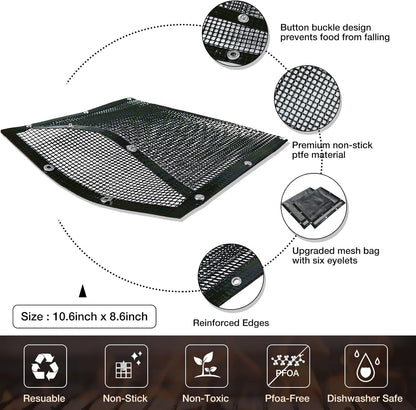Grilling Accessories Mesh Grill Bags for Outdoor Grill,More than Grill Mat,Non-Stick Resuable,Easy to Clean,Works on Electric Grill Gas Charcoal Smokers Outdoor Camping Barbeque BBQ Accessories Tools