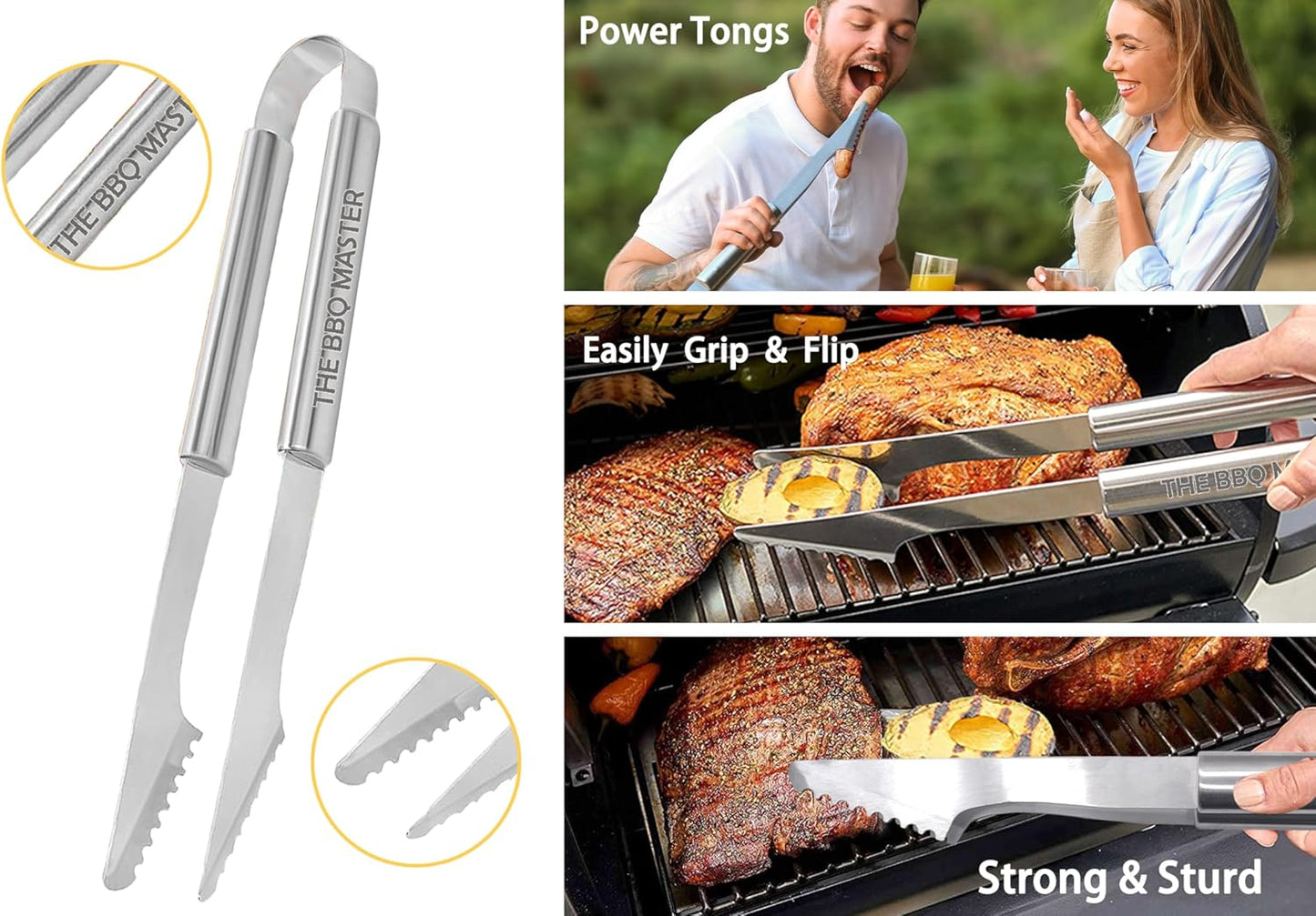 Stainless Steel BBQ Tool Metal Heavy Duty Set 3