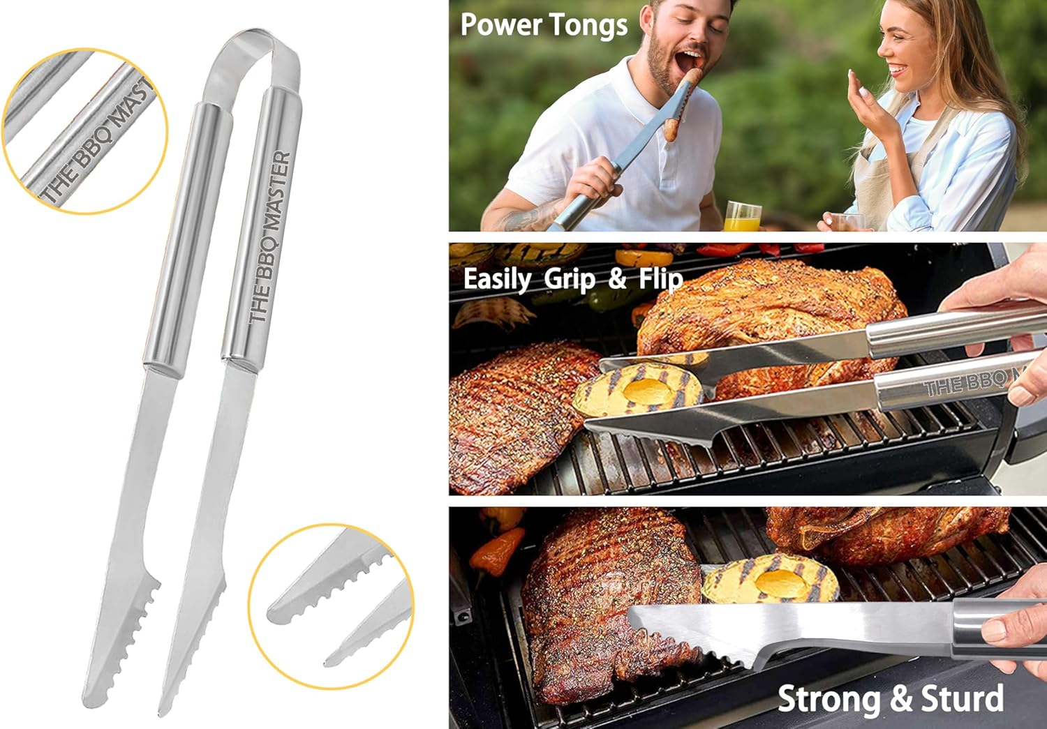 Stainless Steel BBQ Tool Metal Heavy Duty Set 3