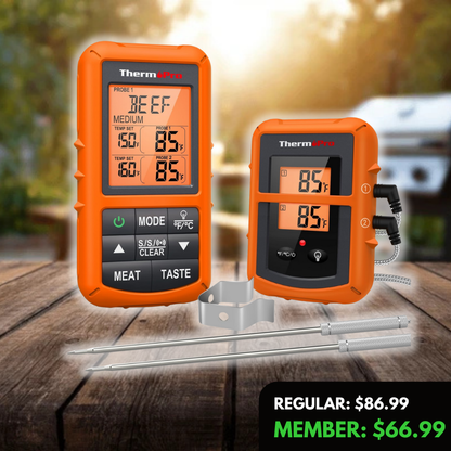 ThermoPro TP‑20 Wireless Dual‑Probe Meat Thermometer (500FT, No‑App)