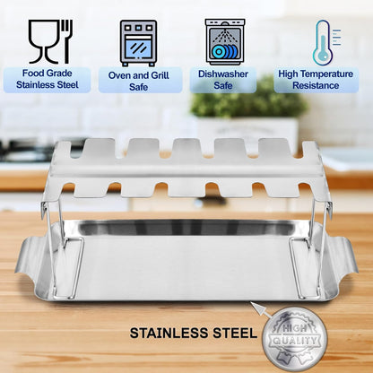 Premium Chicken Leg Rack for Grill & Smoker - Multi-Use Chicken Drumstick Holder, Wing & Leg Rack for BBQ - Sturdy, Easy to Clean - Ideal Smoker Accessories Gift for Grilling Enthusiasts