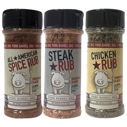 BBQ Dad Gifts for Men -  Spices and Seasonings Sets - BBQ Gift Set - Grill Holiday Spice Basket: Pork Rub, Steak Seasoning and BBQ Rub, and Chicken Seasoning and BBQ Rub (Spices and Seasonings Sets)